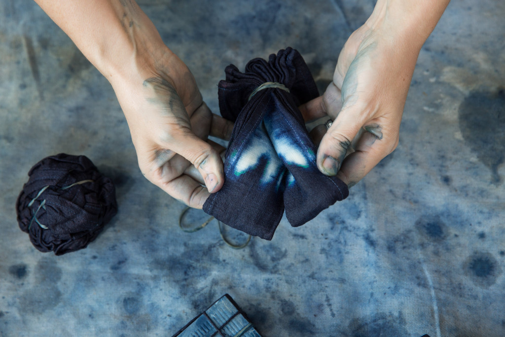 Bind | Fold Indigo Shibori Dyeing, Photo by Hilary Walker