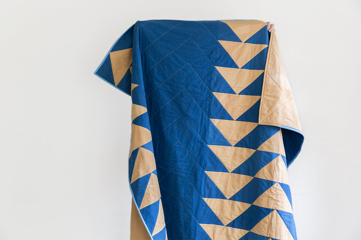 Indigo Fustic Flying Geese Quilt by Victoria Pemberton Image © Copyright Lillie Thompson